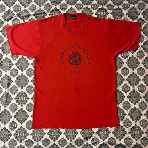Vintage 90s Rally’s Casino Resort Reno Logo Single Stitched Red T-shirt Sz Large
